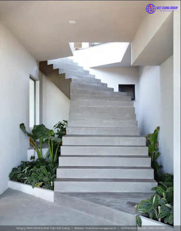 Mẫu cầu thang bằng bê tông cốt thép phổ thông cho nhà ở