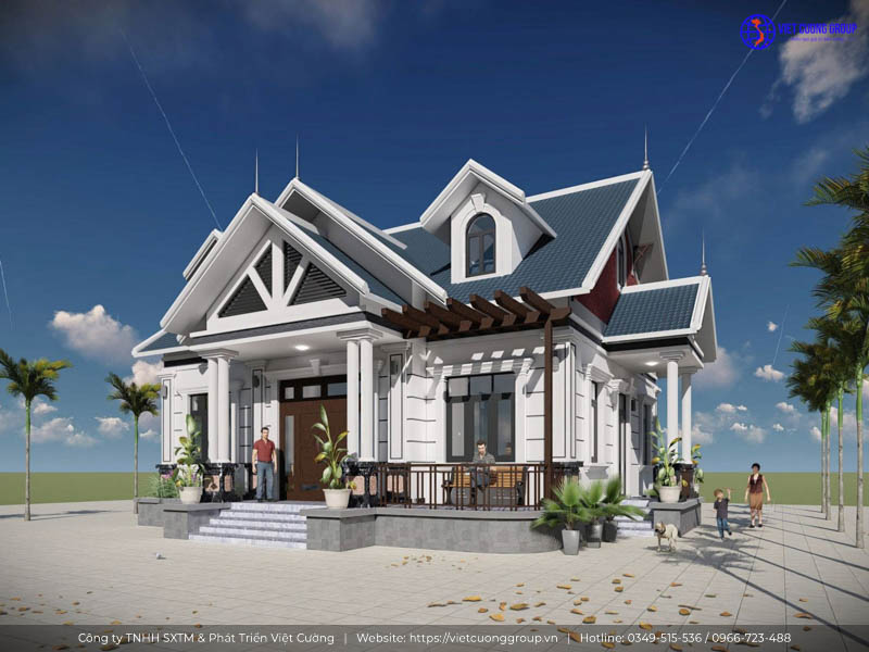 Mẫu thiết kế nhà cấp 3 mái Thái đẹp