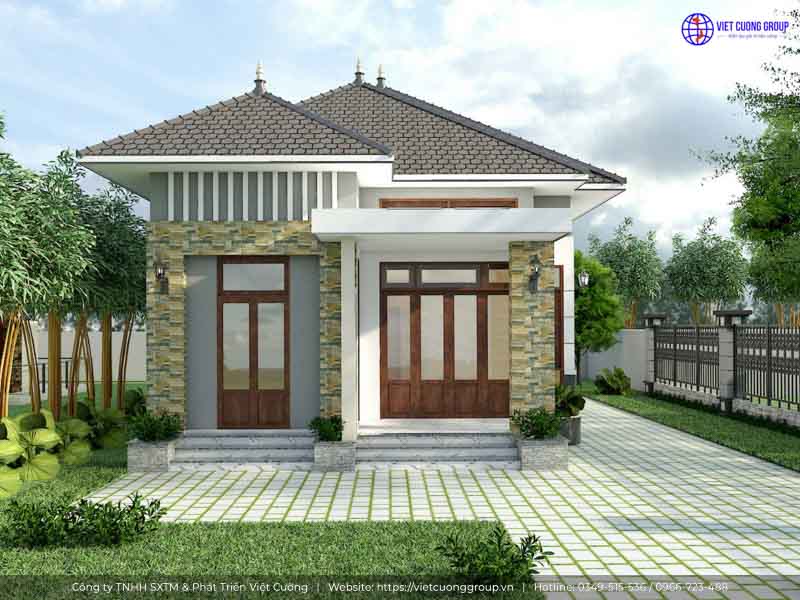 Mẫu thiết kế nhà cấp 3 mái Thái đẹp